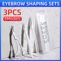 Eyebrow Razor Set of 3 - Short and Long Razors with Eyelash Curler, Clear - view 2