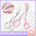 Eyebrow Trimmer Grooming Scissors with Comb for Brows and Lashes - White - view 2
