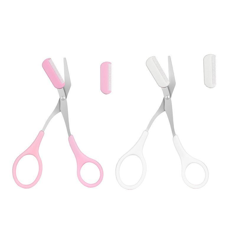 Eyebrow Trimmer Grooming Scissors with Comb for Brows and Lashes - White - view 3