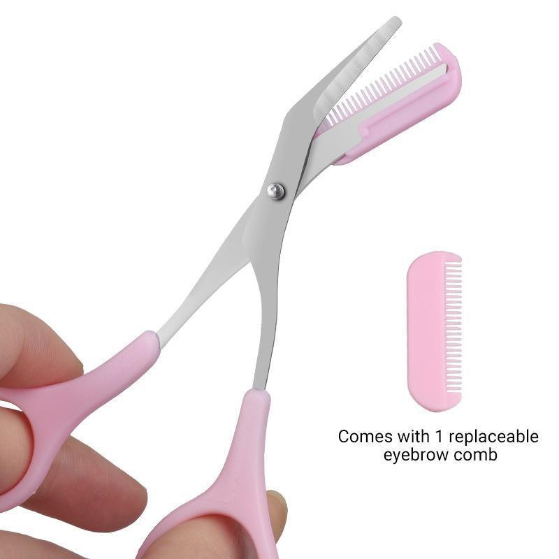 Eyebrow Trimmer Grooming Scissors with Comb for Brows and Lashes - White - view 4