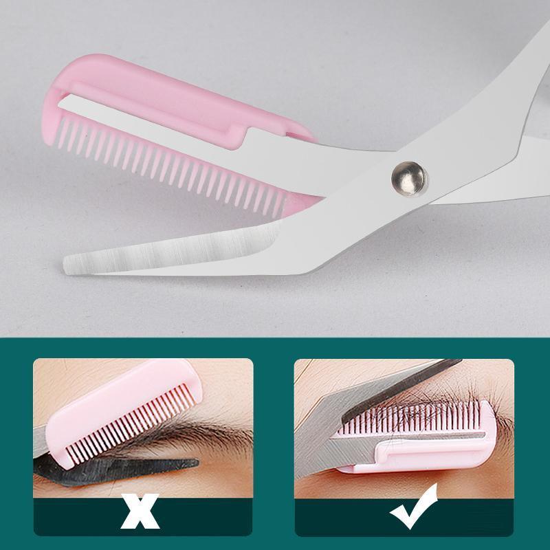 Eyebrow Trimmer Grooming Scissors with Comb for Brows and Lashes - White - view 5