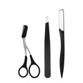 Eyebrow Trimming Set of 3 with Comb Scissors, Tweezers and Razor - view 2