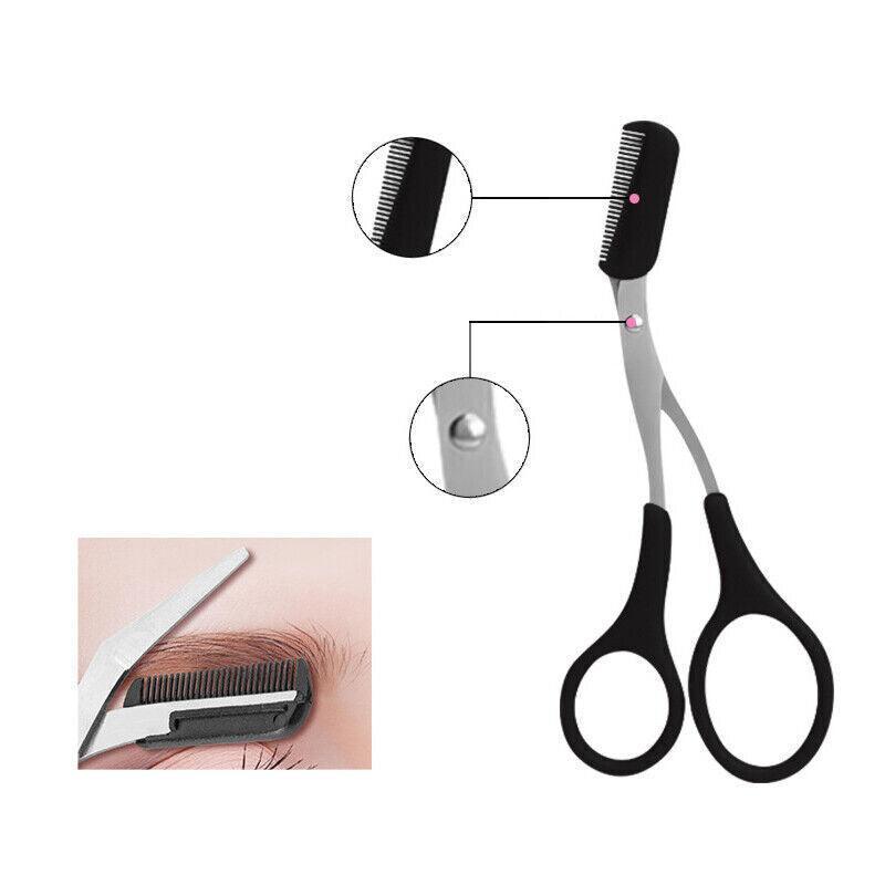 Eyebrow Trimming Set of 3 with Comb Scissors, Tweezers and Razor - view 5