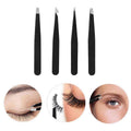 Eyebrow Tweezers Set with Leather Pouch, 4 Pieces - view 5