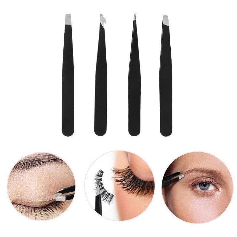 Eyebrow Tweezers Set with Leather Pouch, 4 Pieces - view 5