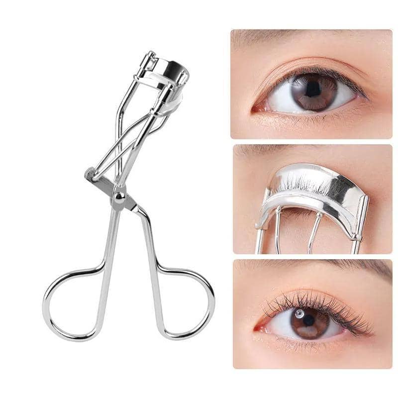Eyelash Curler with Silicone Pad and Curved Handle - Gold - view 4