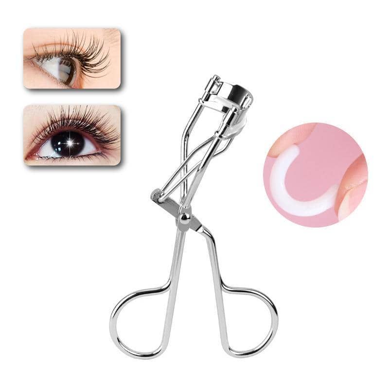 Eyelash Curler with Silicone Pad and Curved Handle - Gold - view 5