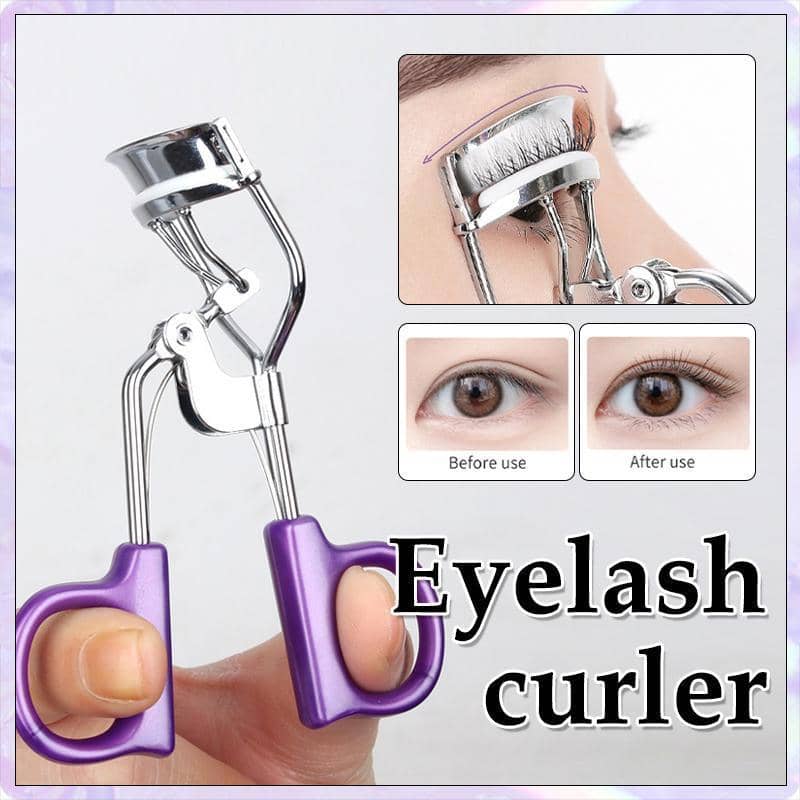 Eyelash Curler with Silicone Pad - Silver and Purple