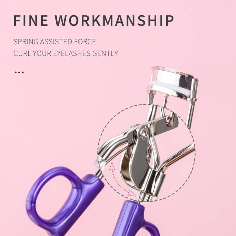 Eyelash Curler with Silicone Pad - Silver and Purple - view 5