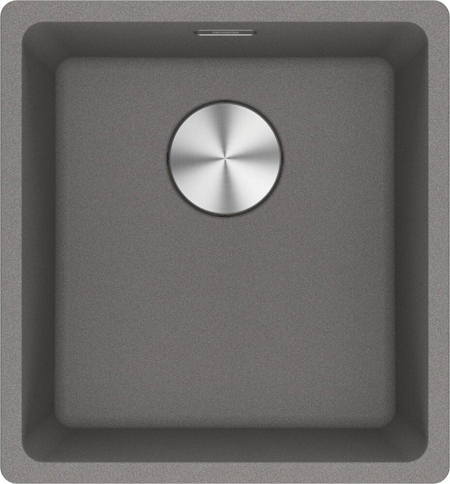 Franke Maris Single Bowl Flush Mount Sink - Stone Grey Fragranite, Hidden Overflow - MRG210-37SG-B