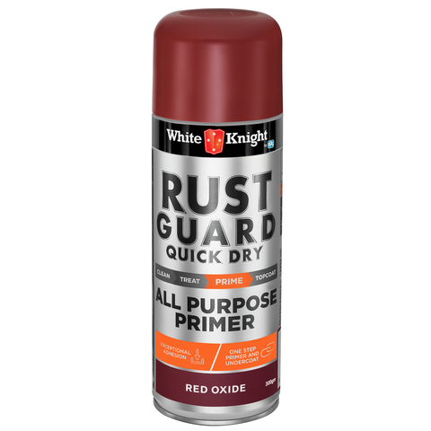 White Knight 300g Rust Guard Quick Dry All Purpose Primer Spray Paint - Red Oxide - SuperSaverAU - view 1