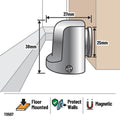 Adoored Satin Chrome Half Moon Magnet Door Stop 38mm Metal Durable - SuperSaverAU - view 3