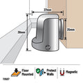 Adoored Satin Chrome Half Moon Magnet Door Stop