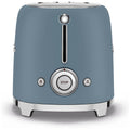 Smeg 50s Retro Style 2 Slice Toaster - Storm Blue Matte, Backlit Controls, Six Browning Levels - TSF01SBMAU