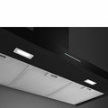 Smeg 90cm Wall Mount Canopy Rangehood - Gloss Black, 730m³/h, 4 Fan Speeds, LED Lighting - KBTAU900NE