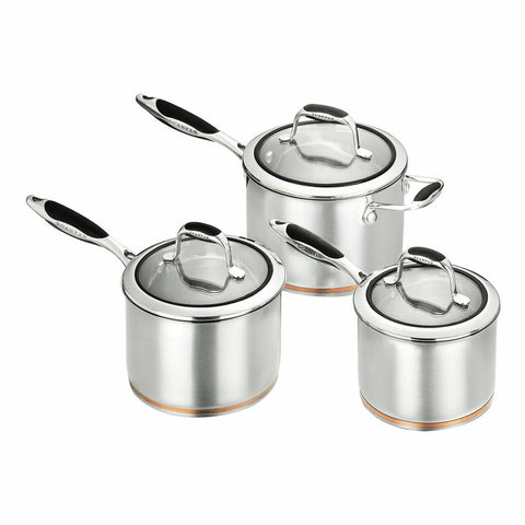 Scanpan Coppernox 3 Piece Saucepan Set - 18/10 Stainless Steel, Induction Compatible - 26033