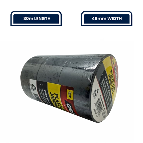 GRUNT 48mm x 30m Builders Film Joining Tape - 3 Pack
