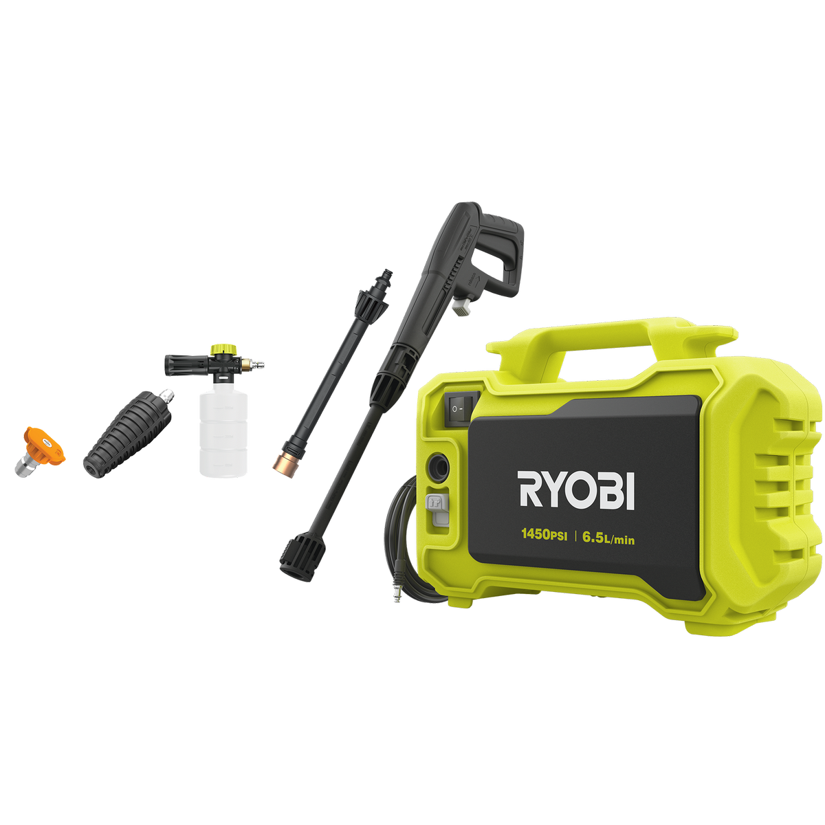 Ryobi 1450 PSI Compact High Pressure Washer - 5.6kg - Lightweight & Portable - SuperSaverAU - view 1