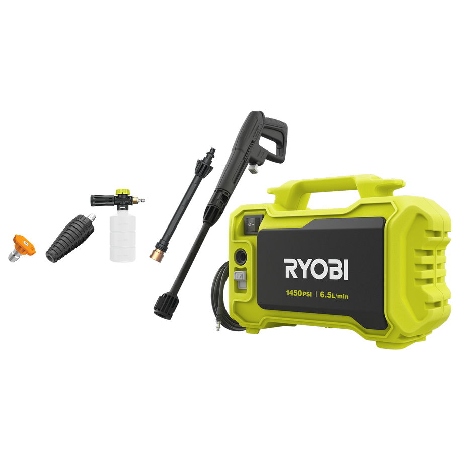 Ryobi 1450 PSI Compact High Pressure Washer - 5.6kg - Lightweight & Portable - SuperSaverAU - view 1