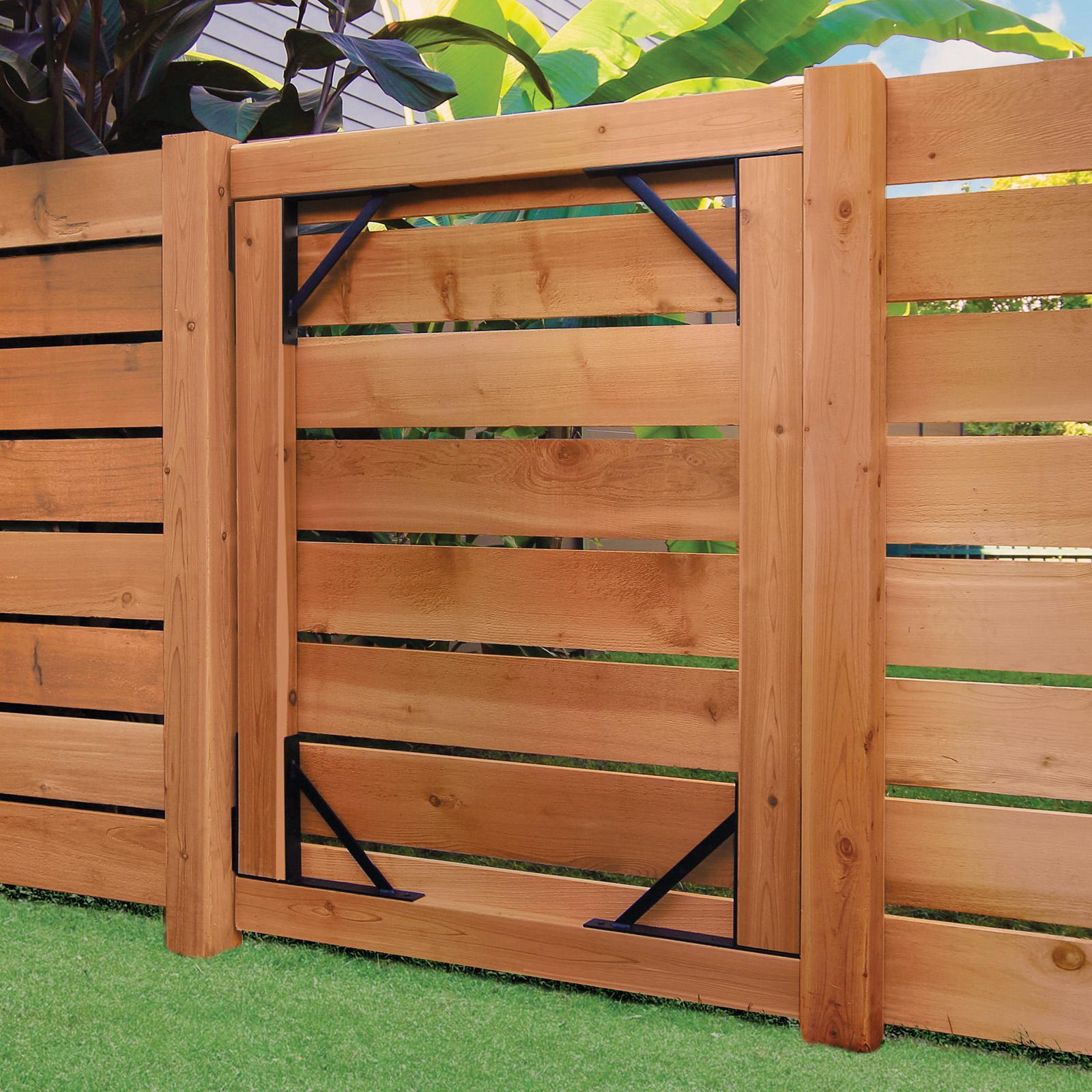 Peak Products Heavy Duty Steel Fence Gate Assembly Bracket Kit Matte Black Suits 750mm Gates