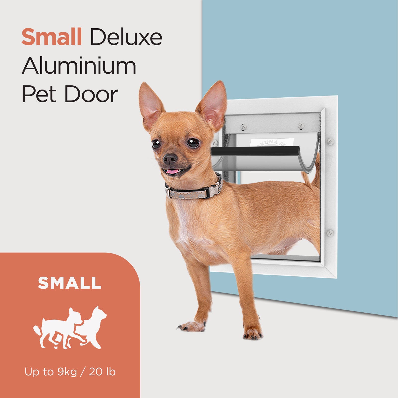 Hakuna Pets Small White Deluxe Aluminium Pet Door