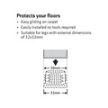 Surface Gard 32mm Black Square Internal Plastic Chair Tip - 4 Pack