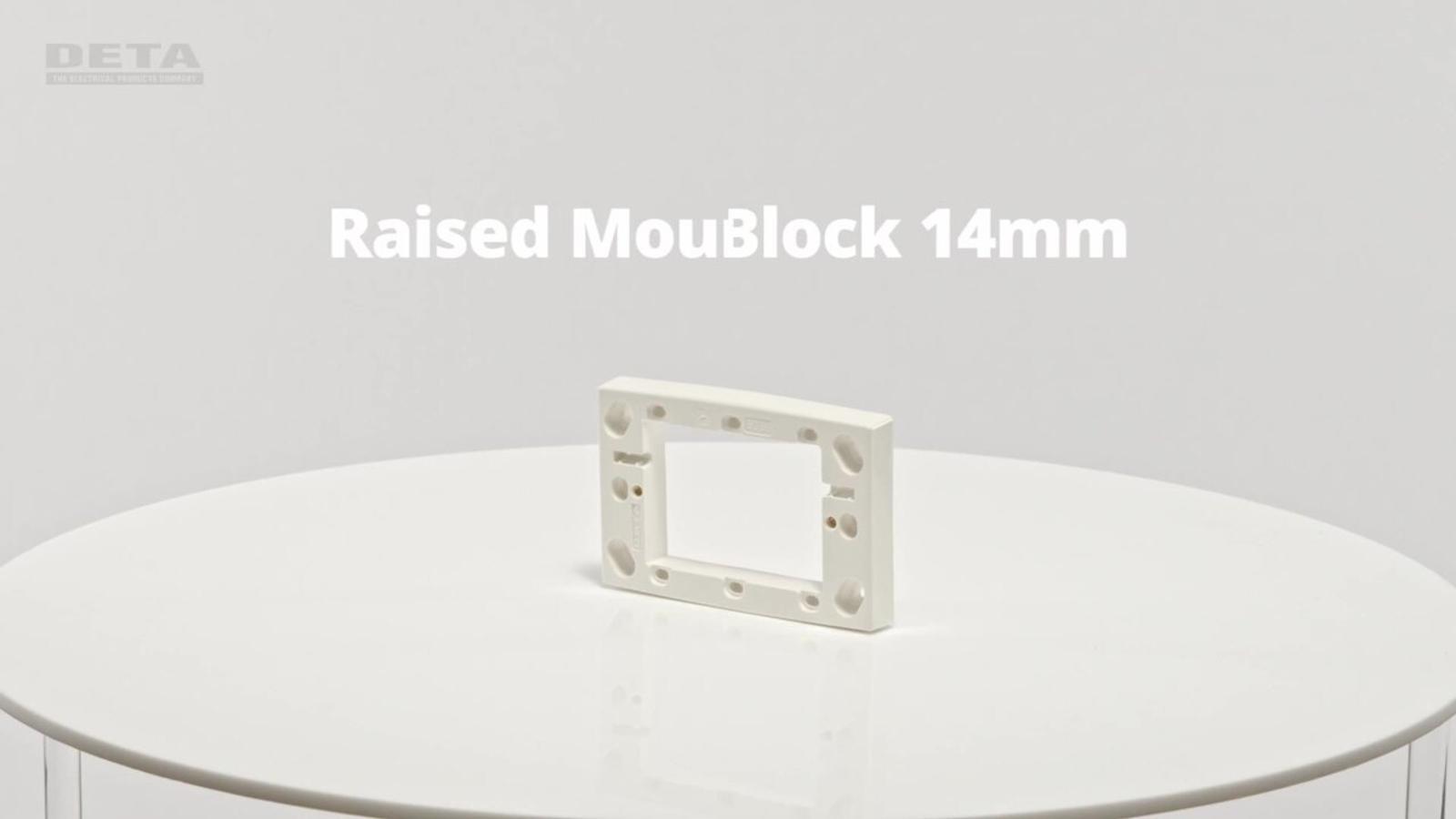 DETA Shallow Mounting Block White Polycarbonate 14mm 6066B
