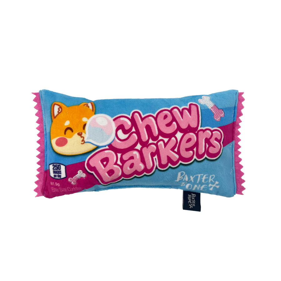 Baxter Bone Chewbarkers Plush Pet Toy - 200mm x 110mm x 40mm - Durable Squeaker - SuperSaverAU - view 1