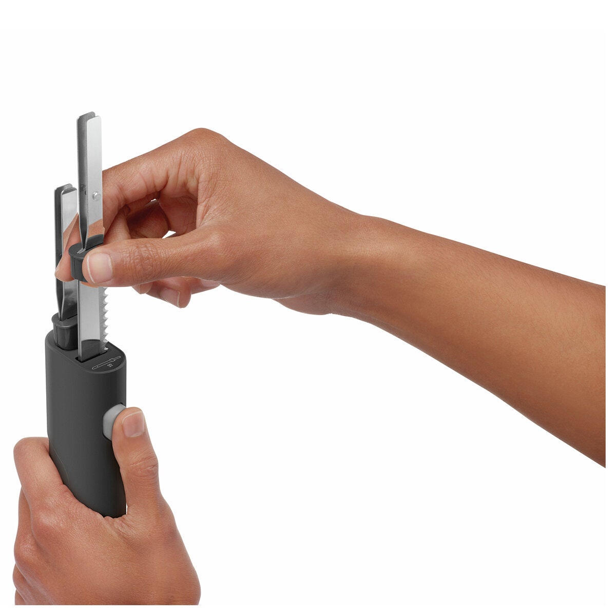 Breville Cordless Electric Knife - 18cm Carving and 13cm Slicing Blades - Rechargeable - LEK200GRY
