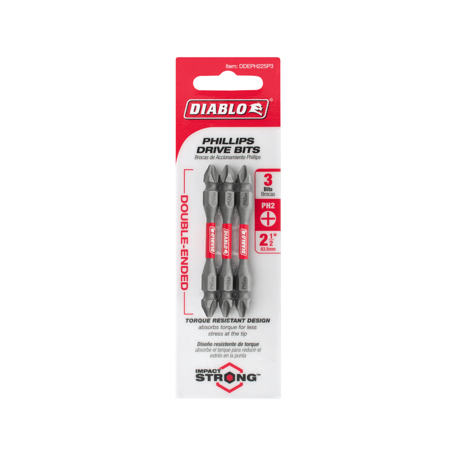 Double Ended Power Bit PH2 - 2 Pack - 50mm x 9.5mm x 153mm - Quick Change - SuperSaverAU - view 1