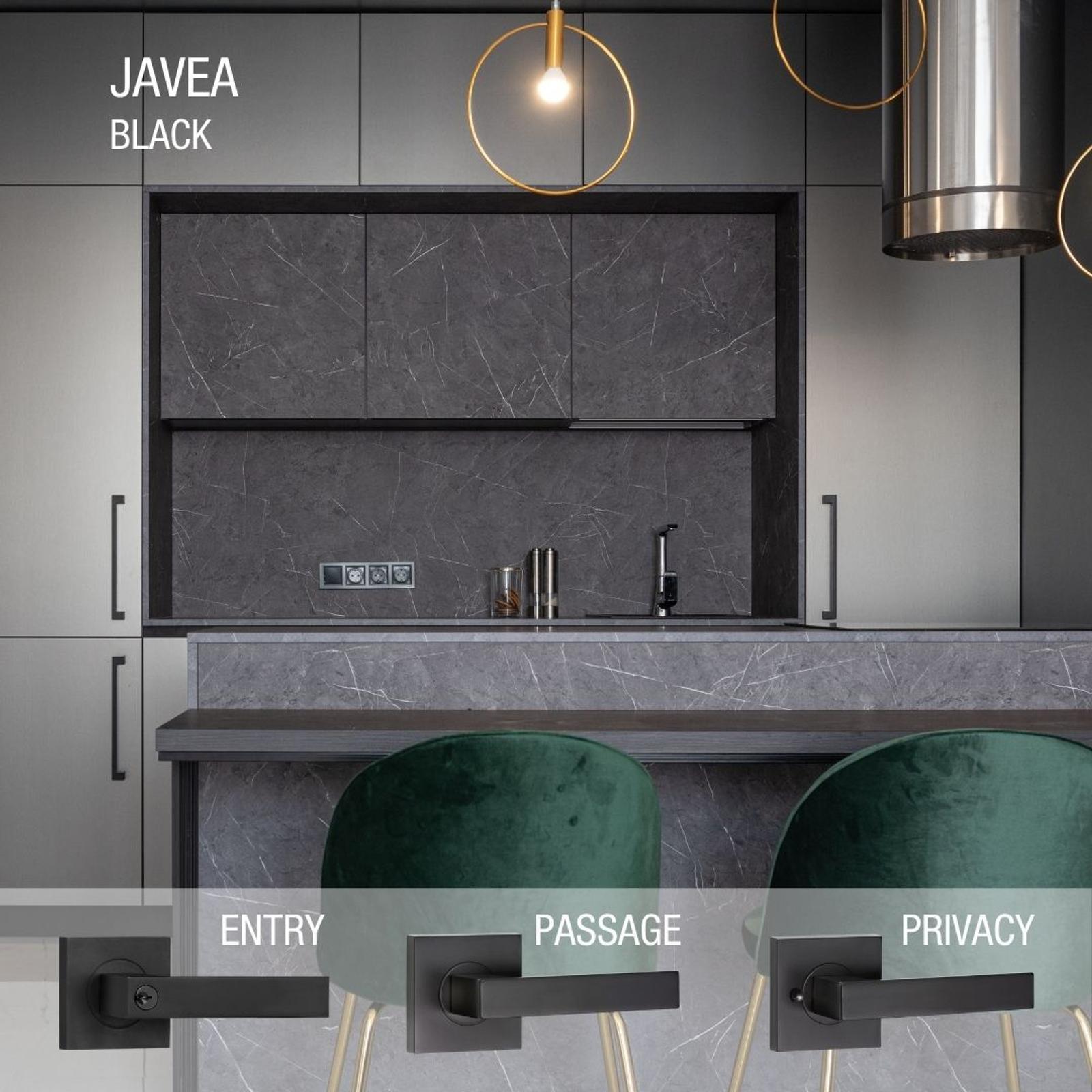 Lemaar Javea Entrance Set Black Zinc Keyed Exterior D Strike