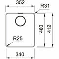 Franke Mythos 340mm single bowl stainless steel sink with accessories - top or flush mount - MYX210-34FPC