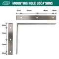 Carinya Stainless Steel Angle Bracket 250x200mm Heavy-Duty Support - SuperSaverAU - view 5