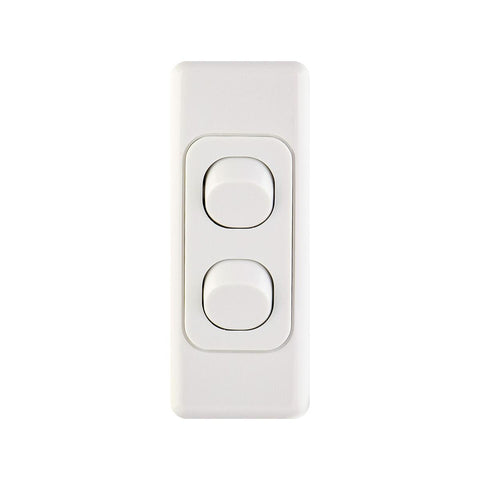 Deta Double Architrave Switch - Double Switch - 84mm Polycarbonate - Slim Design - SuperSaverAU - view 1