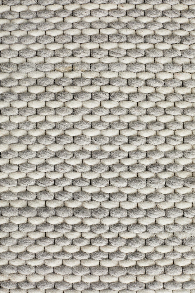 Rug Culture Studio Large Rug 280x190cm - Silver Felted Wool, Hand Woven Flatweave - STUD320SIL280X190