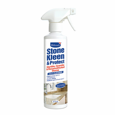 Hillmark 375ml Stone Kleen & Protect Marble & Granite Cleaner Trigger Spray, Phosphate Free