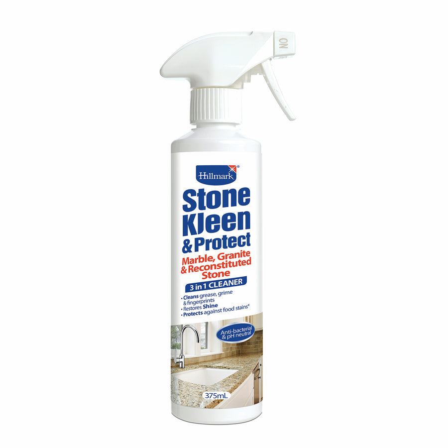 Hillmark 375ml Stone Kleen & Protect Marble & Granite Cleaner Trigger Spray, Phosphate Free