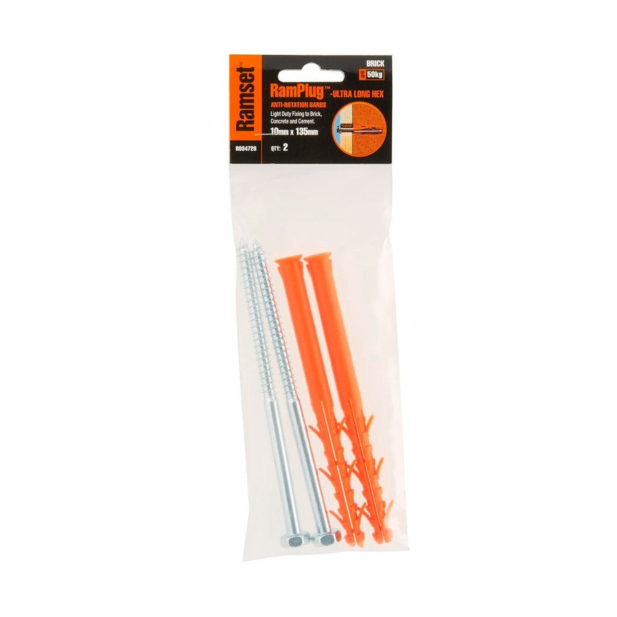 Ramset Nylon Frame Anchor 10mm x 135mm Pack of 2 Easy Installation - SuperSaverAU - view 1