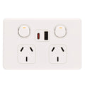 DETA S-line Low Profile Double Power Point with USB-A & USB-C PD20W Fast Charging Indoor