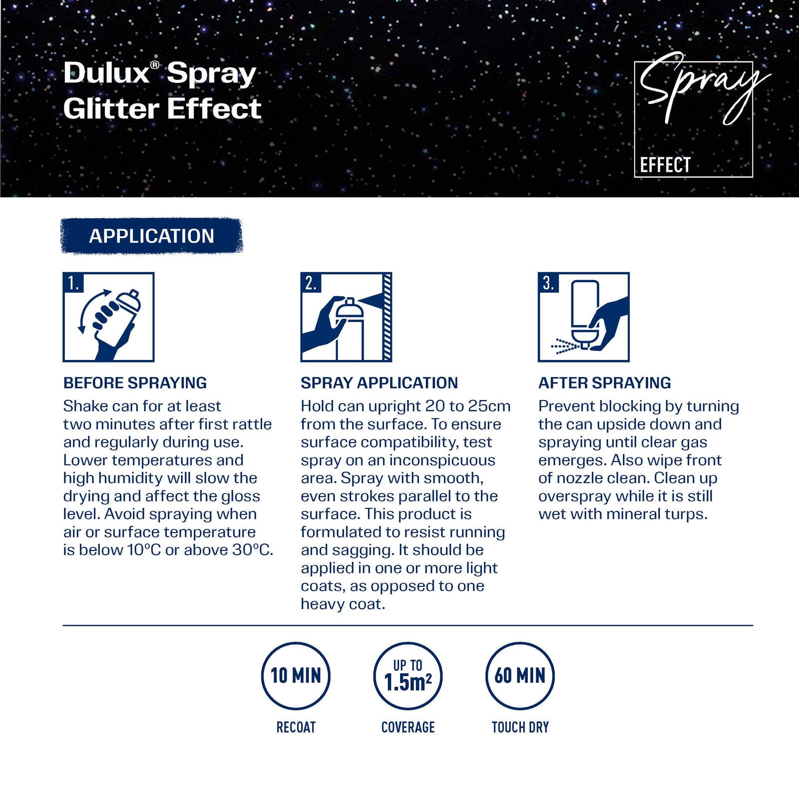 Dulux 300g Multi Glitter Effects Spray Paint for Craft & Decoration