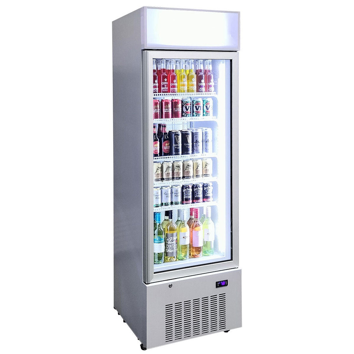 Schmick 389L Glass Door Beverage Refrigerator - White, Single Zone, 9 Star Rating - HUS-C5