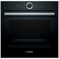 Bosch Serie 8 60cm Built-In Oven with Steam - 71L, 4D HotAir, Pyrolytic Cleaning, Black - HRG6753B1A