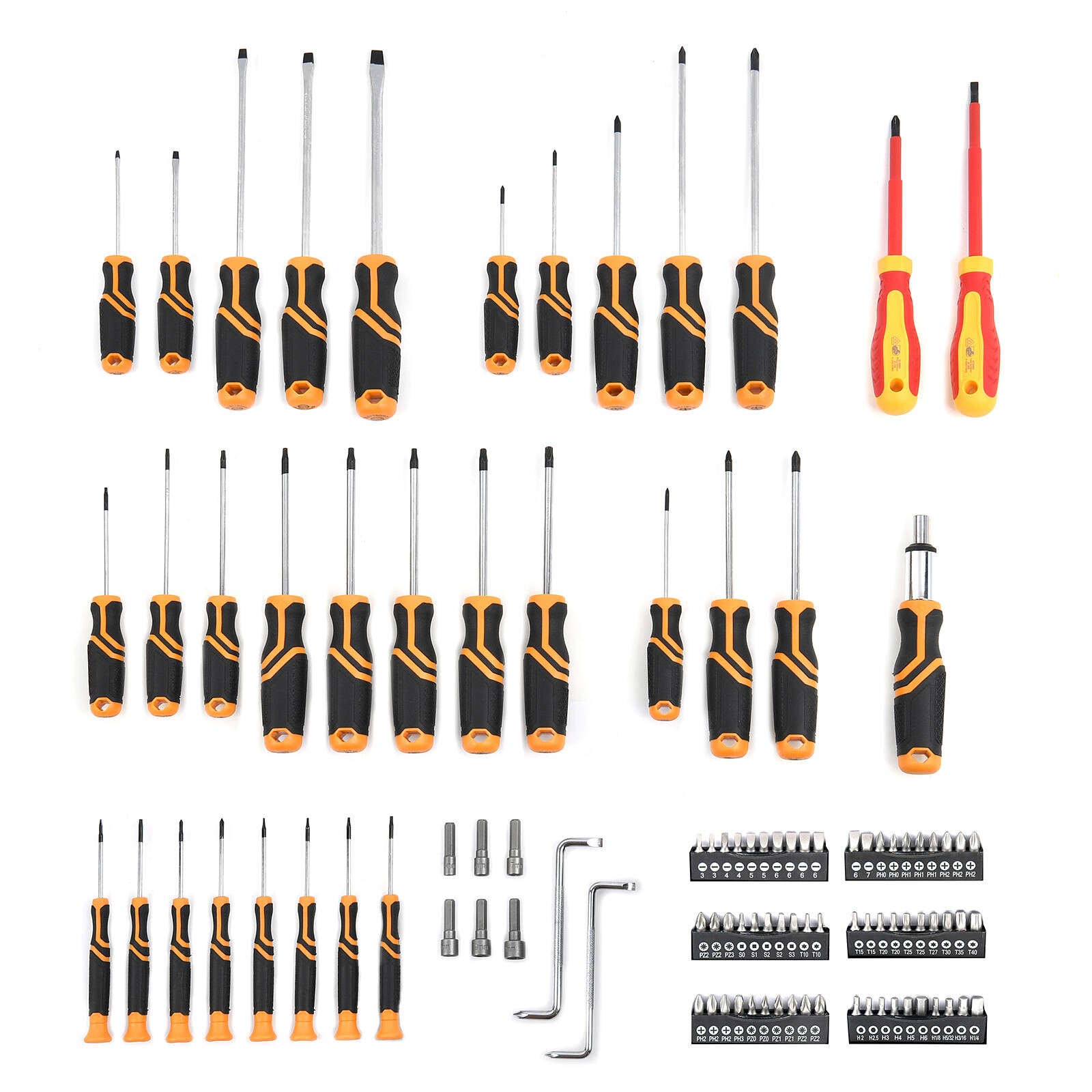 Craftright 100 Piece Screwdriver Set with Bits and Storage Rack