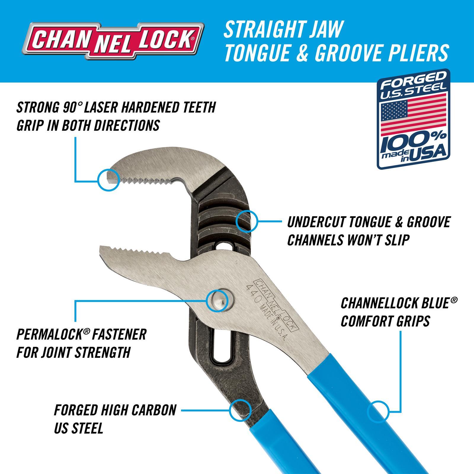 Channellock 305mm Straight Jaw Tongue and Groove Pliers