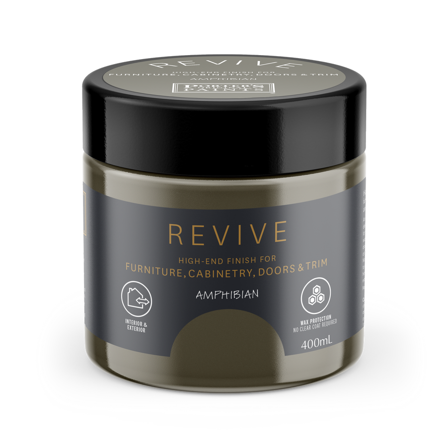 Porter S Paints 400ml Amphibian Revive Furniture and Cabinetry Paint - Muddy Deep Olive Green - Ultra Smooth Finish - Washable - SuperSaverAU - view 1