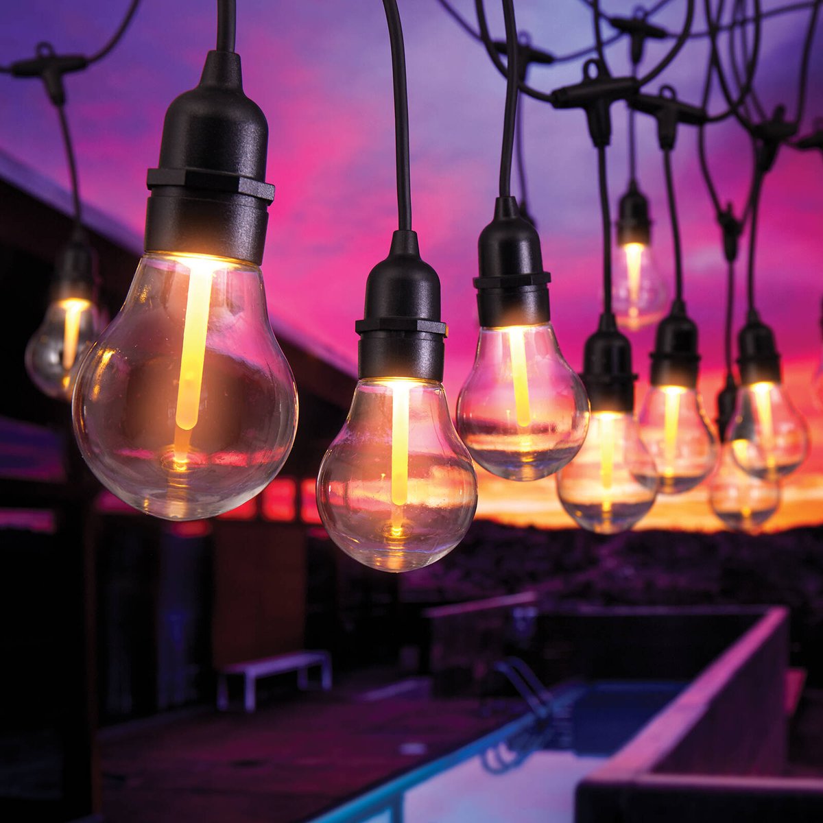 Lytworx Colour Change Connectable Minorca Party Lights 12 Bulbs - 6.6m - 15 Colour Modes - Indoor/Outdoor Use - SuperSaverAU - view 2