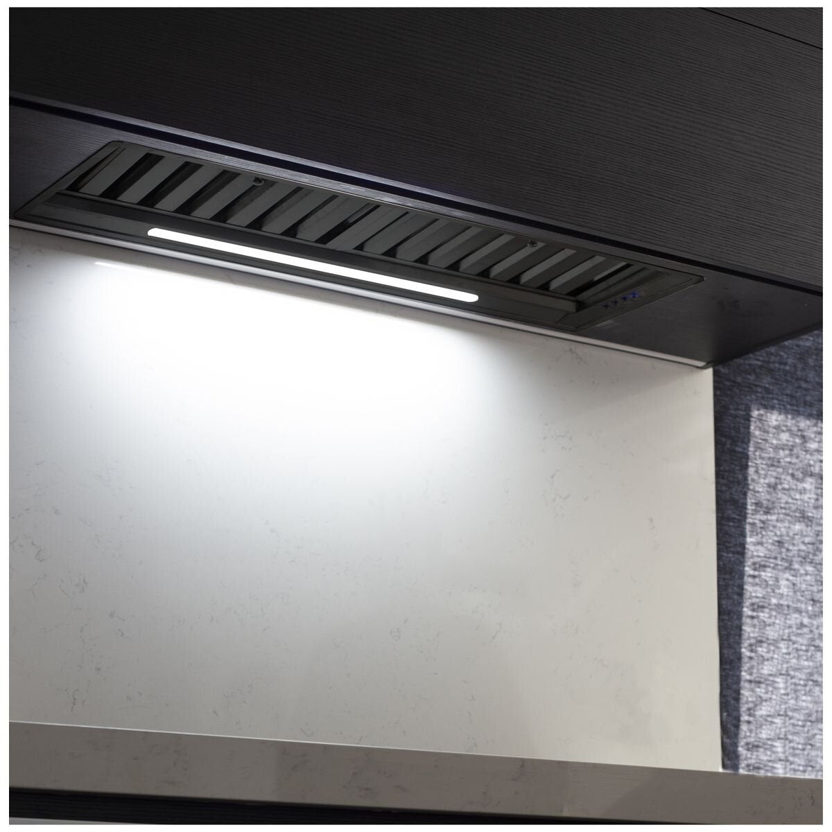 Glem Gas 85cm Offboard Undermount Rangehood - Black Stainless Steel - 1200m³/h - 12W LED - GQA85UCN