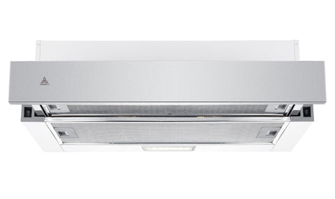 Trinity 90cm Slideout Rangehood - Front Recirculating, 440m³/h, Stainless Steel Facia, LED Lights - TR91290