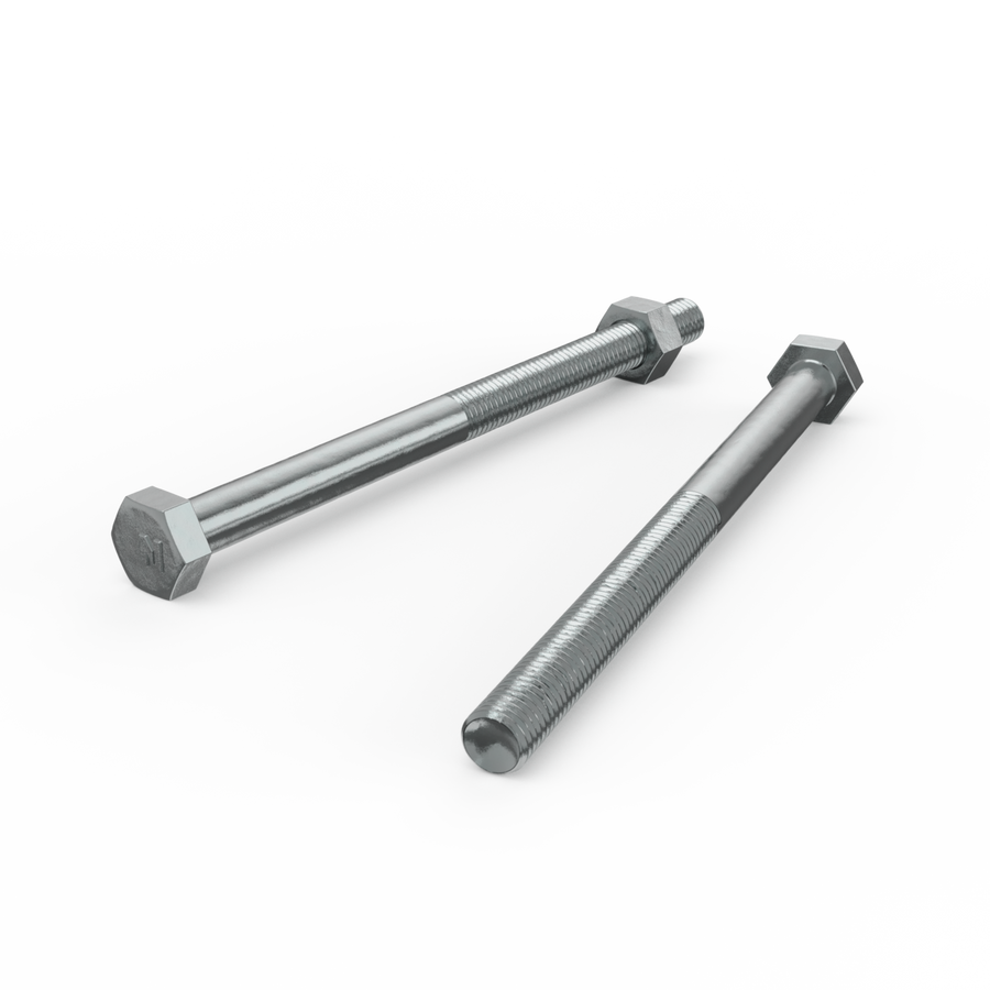 Zenith Zinc Plated Hex Head Bolts and Nuts - M10 x 150mm - 4.6 Grade Steel - SuperSaverAU - view 1