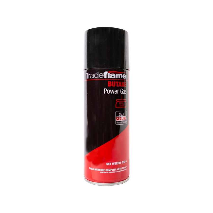 Tradeflame 200g Butane Gas Cartridge Refill Valve - Self-Sealing Valve - EN 417 Certified - SuperSaverAU - view 1